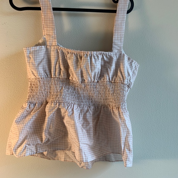 NWT J Crew Smocked Waist Tank in Gingham - Picture 2 of 4